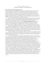 The political economy and social ecology of agricultural expansion and commercial logging. Curriculum Vitae Jomo Kwame Sundaram United Nations Statistics
