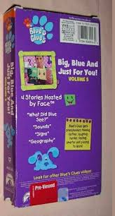 Blue S Clues Big Blue And Just For You Volume 5 2001 Vhs Blues Clues Blue S Clues Clue