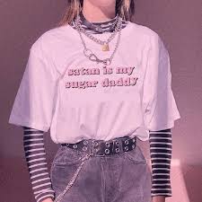 Do you know what your clothing aesthetic is? Buy Summer Fashion Tops Satan Is My Sugar Daddy Tumblr Girls Shirt Aesthetic Clothing Sugar Baby Casual Harajuku Streetwear T Shirt At Affordable Prices Free Shipping Real Reviews With Photos Joom