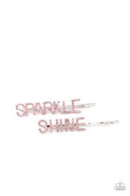 Pink and gold sparkle 18th birthday invitation. Paparazzi Accessories Center Of The Sparkle Verse Pink Hair Clip