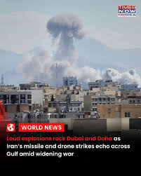 Loud explosions were heard across Dubai and Doha as Iran continued its  drone and missile attacks targeting countries in the Middle East that host  US military forces. The blasts mark a widening
