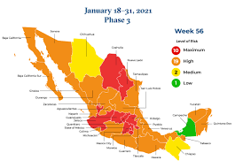 Querétaro está en riesgo de regresar a semáforo rojo. Mexico S January 18 31 2021 Covid 19 Traffic Light Monitoring