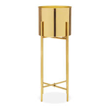 Large Brushed Gold Plant Pot With Stand Luxe Home Planters Free shipping on orders of $35+ and save 5% every day with your target redcard.