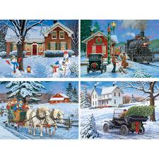 Crossword puzzles are for everyone. Set Of 4 John Sloane Holiday 300 Large Piece Jigsaw Puzzles Bits And Pieces