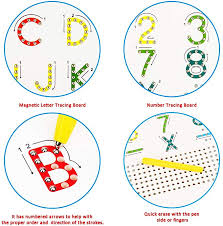 Magnetic alphabet letters kit with magnetic board for kids spelling tool. Magnetic Alphabet Tracing Board Double Sided Drawing Board For Kids Colorful Letter And Number Learner For Toddlers Children Drawing Toys Aliexpress