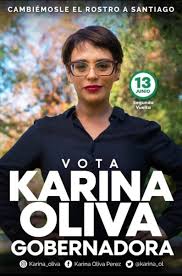 Karina oliva pérez (puente alto, 21 de febrero de 1985) es una politóloga y política chilena, actual candidata a la gobernación regional metropolitana de santiago. Illapu S Tweet Apoyemos Con Toda El Alma A Karina Oliva De Gobernadora Fuera Los Dinosaurios De La Politica Enacional Karina Ol Trendsmap