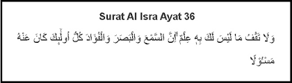 Basheeran wanatheeran faaaarada aktharuhum fahum la yasmaaaoona. Surat Al Isra Ayat 36 Lengkap Latin Dan Tafsir