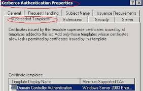 Ldap389 Domain Controller Certificates Kerberos Authentication Template