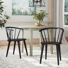 August Grove Spindle Solid Wood Windsor Back Arm Chair Wayfair In 2020 Solid Wood Dining Chairs Farmhouse Dining Chairs Dining Chairs