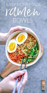 Easy Homemade Ramen Bowls Recipe Homemade Ramen Vegetarian Ramen Recipe Vegetarian Ramen