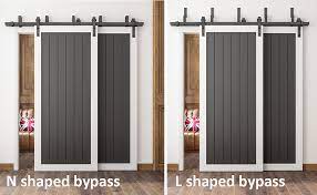 Barn doors have become one of the most trendy items in houses across the country. Amazon Com Diyhd Mm20bp5ft 5ft Barn Double Sliding Door Track N Bracket Kit Bypass Hardware Home Improvement