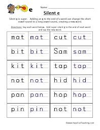 Silent E Worksheets For Kindergarten Adding Silent E Worksheet In 2020 Magic E Kindergarten Worksheets Silent E