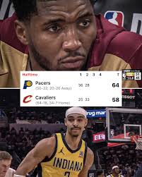 Indiana Pacers with a 6-point lead at halftime over the No. 1 seed  Cleveland Cavaliers 👀