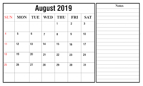 August 2019 Google Sheet Template Calendar 2019 Calendar Excel Calendar