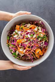 Red Cabbage Slaw With Tangy Carrot Ginger Dressing Whole30 Nom Nom Paleo