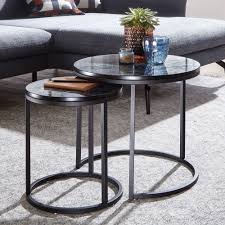 Runder beistelltisch tisch eiche massivholz couchtisch. Finebuy Design Beistelltisch 2er Set Marmor Optik Rund Couchtisch 2 Teilig Tischgestell Metall Kleine