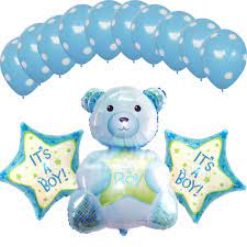 Baby Shower Party Supplies Blue Decorations Foil Balloons It S A Boy Teddy Bear Anagram Babyshower Baby Shower Party Supplies Baby Shower Parties Baby Shower