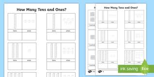 In this tens and ones worksheet, students complete several exercises that help them learn value places and write numbers as tens and ones. Tens And Ones Worksheet Teaching Math Kindergarten First Grade