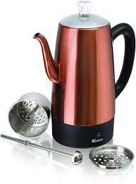 Start enjoying coffee made the way you love it. Amazon Com Euro Cuisine Per12 Electric Percolator 12 Cup Stainless Steel Coffee Pot Maker Copper Finish Home Kitchen