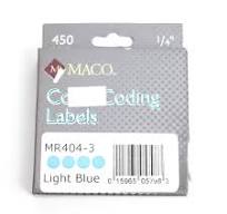 Maco Color Coding Labels Round Permanent 1/4"