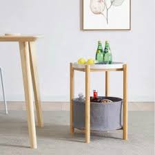 And the top tier and bottom tier are crafted of. Bamboo Side Table For Bedroom With Fabric Storage Buy Round Bamboo Side Table Bamboo Round Coffee Table With Fabric Storage Round Bamboo Side Table For Bedroom Product On Alibaba Com