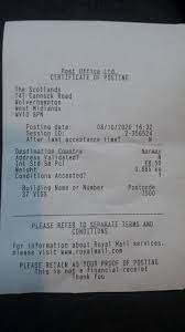 Usually it is issued immediately after. International Standard Delivery No Reference Number On Post Office Receipt Is This Normal I Thought Every Parcel Should Be Given A Reference Number Royalmail