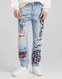 شلوار جین مردانه آبی کم رنگ برشکا Bershka | خرید آنلاین - فروشگاه لباس  شهرمون