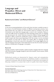 Pdf Language And Prejudice Direct And Moderated Effects