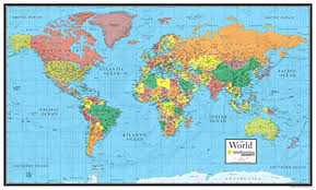 24x36 World Wall Map By Smithsonian Journeys Blue Ocean Edition Folded 24x36 Paper Folded