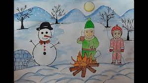 In the spring, in the spring, it's nice and warm, nice and warm, in the spring, in the spring, it's nice and. How To Draw Winter Season Scenery Step By Step Youtube