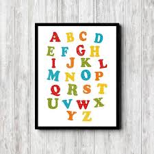 bright alphabet printable nursery wall art colorful abc