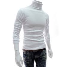 Kaos oblong putih polos leher tinggi, lengan pendek. Kaos Polos Leher Turtleneck Kaos Pria Korea Kaos Lengan Panjang Leher Tinggi Kaos Polos Korea Shopee Indonesia