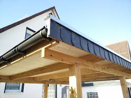 Detail Dachrinne Carport In Larche Mit Holzdach In Fichte Carport Wasserleitblech Epdm Schindelblende Carport Haus Carports