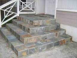 How To Lay Slate Tile Outside Hunker Outdoor Stairs Porch Steps Exterior Tiles