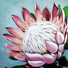 King Protea Protea Art Protea Painting Oil Painting By Carina Van Der Linde 1mx1m Pallet Knife And Bru Protea Art Acrylic Painting Flowers Flower Painting