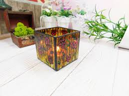 Kindway enterprise co.,ltd is a professional manufacturer of tiffany lamp.stained glass panels and windows.fireplace screen,photo frame.candle holder, jewel box,stained glass mosaic. Hand Painted Stained Glass Candlestick Stained Glass Candle Tiffany Style Unique Candlestick Candle Holder Bowl Tea Light 66721 In Online Supermarket Sol
