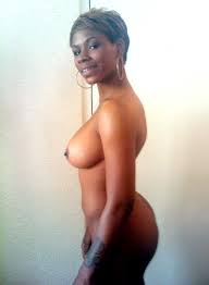 Front the mirror, black girls poses nude, big picture 4.