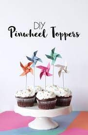 Diy Cupcake Topper Cupcake Toppers Diy Diy Pinwheel Pinwheels Paper