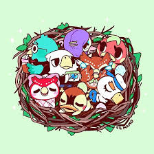 Cute Animal Crossing Little Birds Nest Art By Mamobot Animal Crossing Fan Art Bird Nests Art Animal Crossing