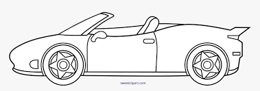 Draw a curved line across the top of each, and enclose a circle on the side. Ferrari Car Line Art Clipart Race Car Cartoon Drawing Hd Png Download Kindpng