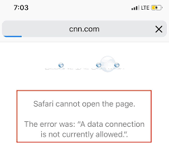Why A Data Connection Is Not Currently Allowed Iphone Safari Iphone Sim Card Data Connection