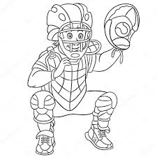Coloringanddrawings.com provides you with the opportunity to color or print your baseball batter and catcher drawing online for free. Colouring Page Cute Cartoon Catcher Baseball Player Childish Design For Kids Coloring Book Premium Vector In Adobe Illustrator Ai Ai Format Encapsulated Postscript Eps Eps Format
