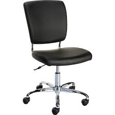 Black mesh back and luxura faux leather seat; Staples Nadler Luxura Armless Office Chair Black Staples Ca