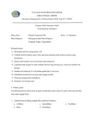 Rpp administrasi umum kelas x kd 31 per 1 3. Uas Spreadsheet