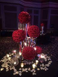 Get it as soon as wed, oct 14. Red Rose Ball On Silver Vases With Lots Of Candles Wedding Table Ideas Red Red Roses Centerpieces Red Wedding Theme