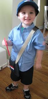 Diy Kid S Mail Carrier Costume Jen Spends Less Diy Costumes Kids Role Play Costumes Kids Kids Costumes