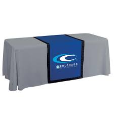 Trade Show Table Cover Runner 28 Satin Accent Promo Excitement Trade Show Table Covers Trade Show Coffee Shop Design