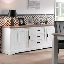 1 meuble monté sur socle en bois, équipé de 2 tiroirs à double compartiment, 2 portes vitrées, 2. Buffet Salle A Manger Bahut Bois Blanc Buffet De Salle A Manger