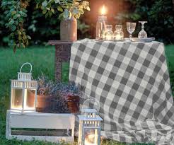 At the foundation of every great dining room set up is a tablecloth that won't steer you wrong. Checkered Square Tablecloth Farmhouse Tablecloth Gray And White