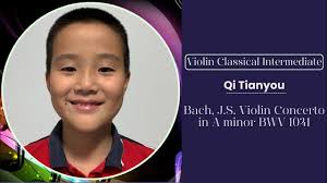 Bach, J.S. Violin concerto in A minor BWV 1041, by Qi Tianyou